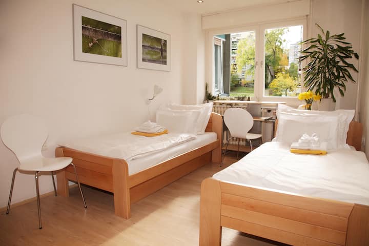 Მეორე საძინებელი ორი მასიური ხის ერთადგილიანი საწოლით