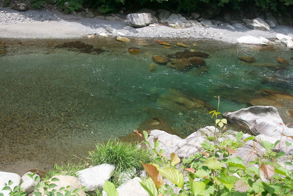 swimming area directly in front of the rooms