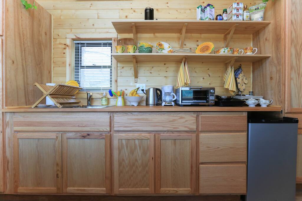 Well equipped kitchen with mostly organic ingredients