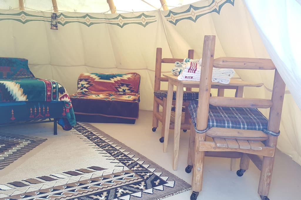 Interior of one of our Tipis