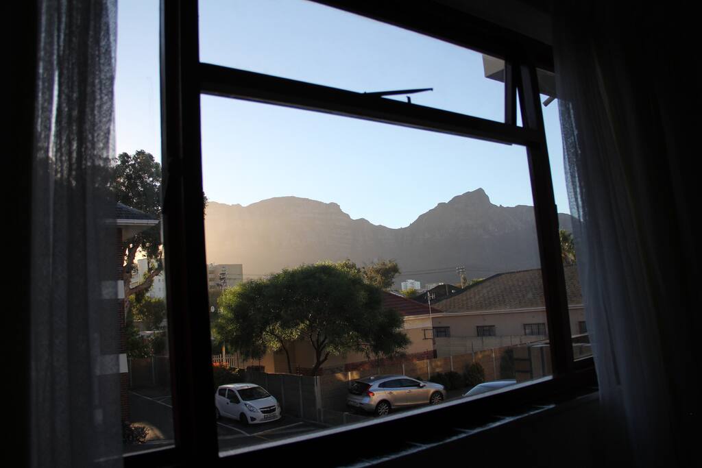 Mountain view from bedroom 1 with queen size bed