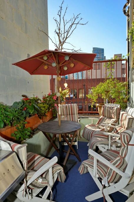 Outdoor patio space for fresh air