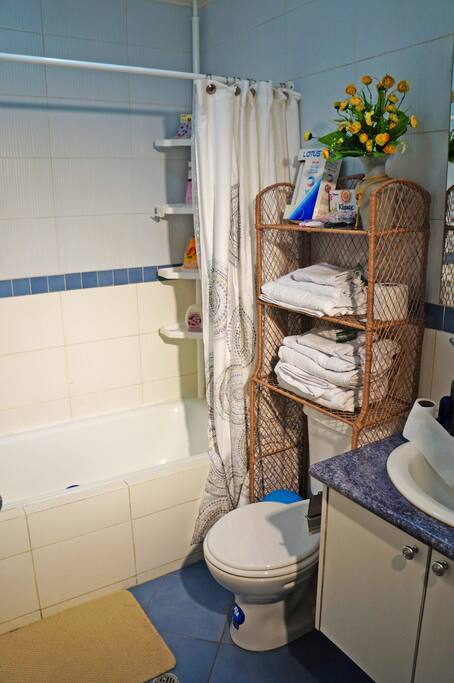 banio con ducha moderna.