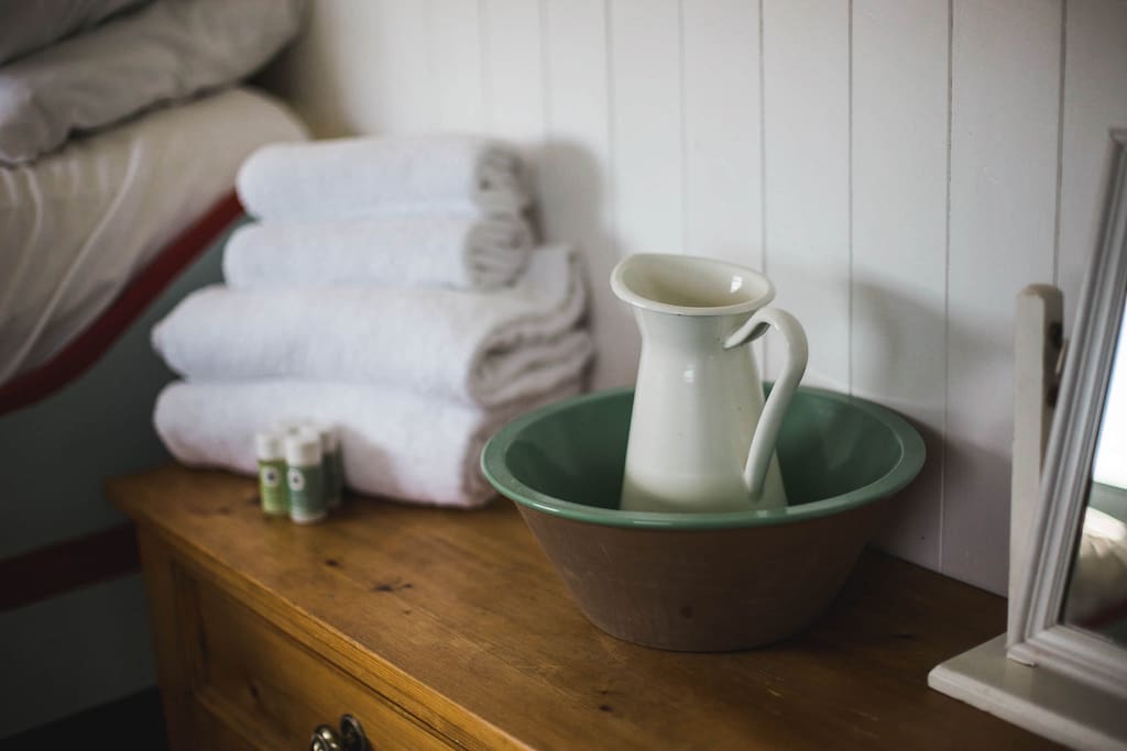 Towels and Handmade Soap Company products are included for your stay