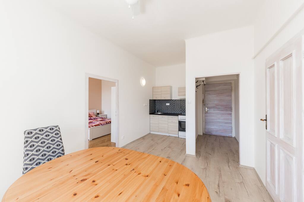 living room with kitchenette