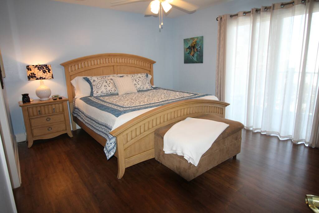Master bedroom with bathroom
