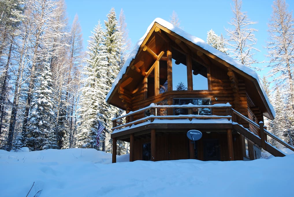 Cabin in the Winter - Front View