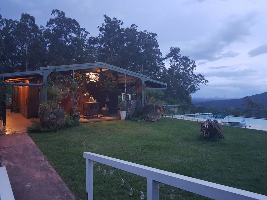 View from main residence house of rental shed.