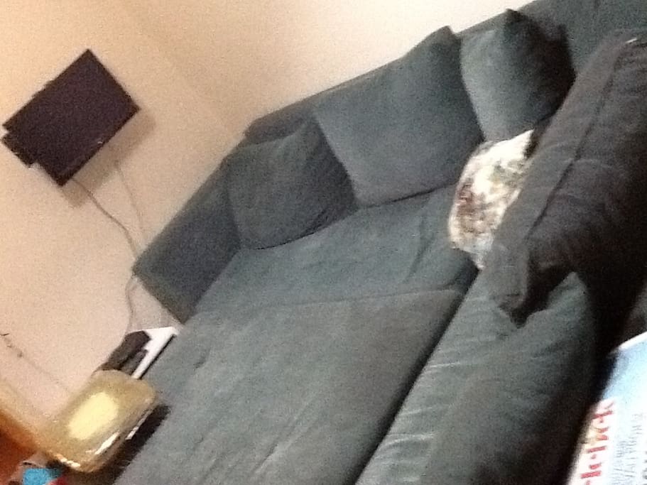 The sofa and the tv