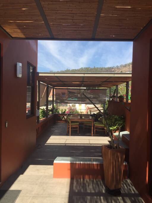 View of the first terrace from the entrance.