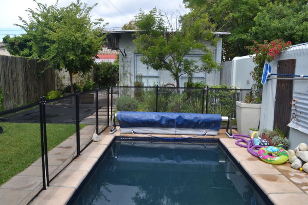 Child-friendly fencing around the pool. The ground trampoline good fun for the young and the old!
