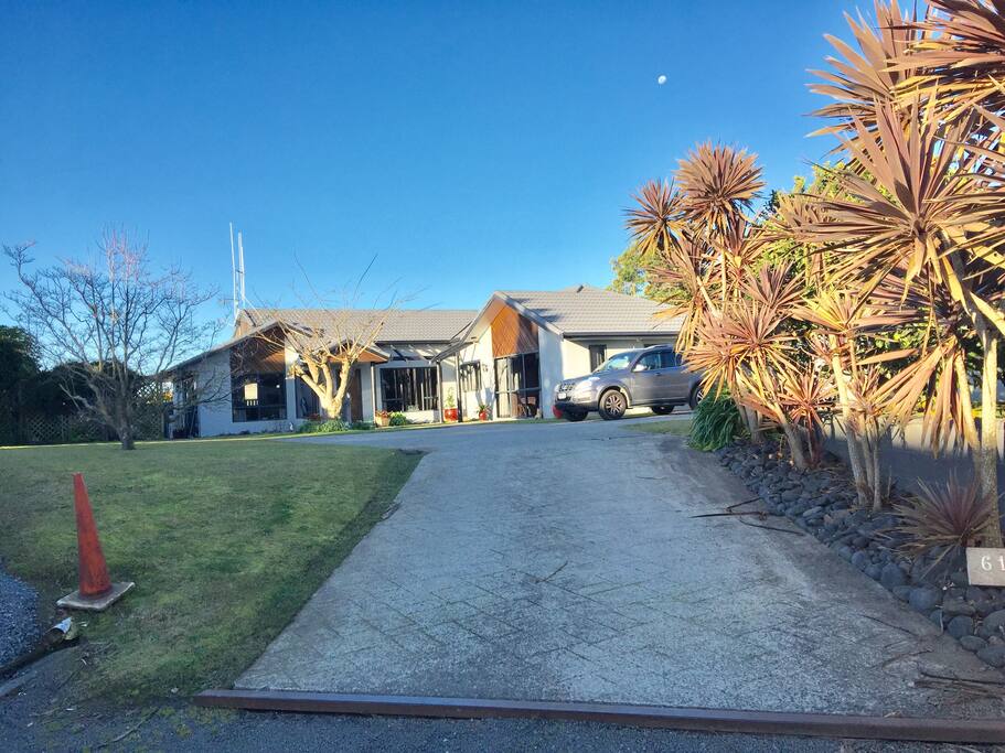 Driving up the driveway