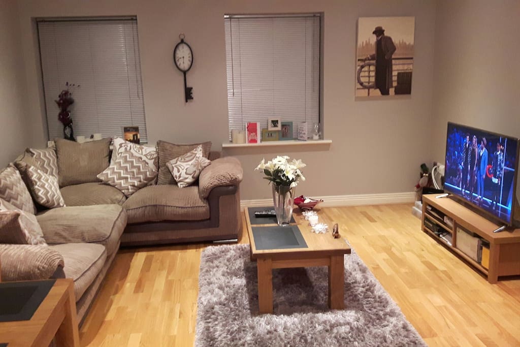 Comfy couch and smart tv