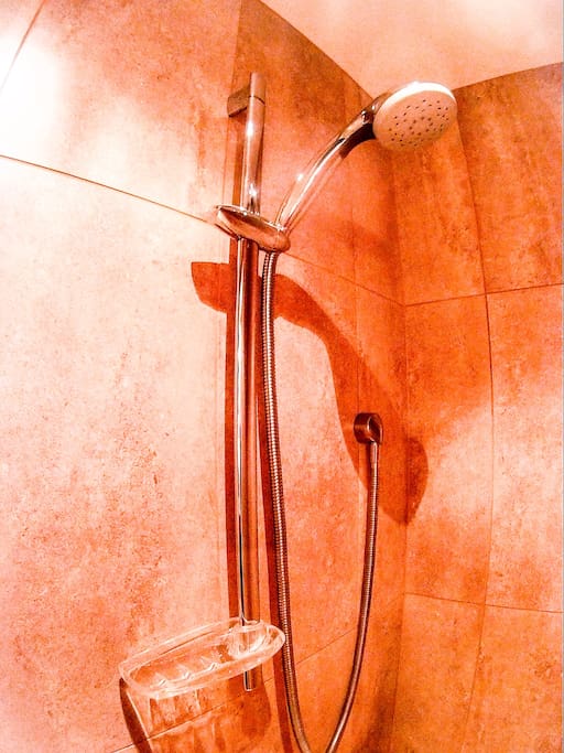 A luxury high-pressure shower in your room, with plenty of instant hot water.