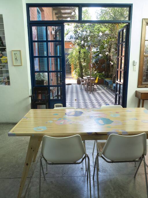 Access to the patio from the kitchen