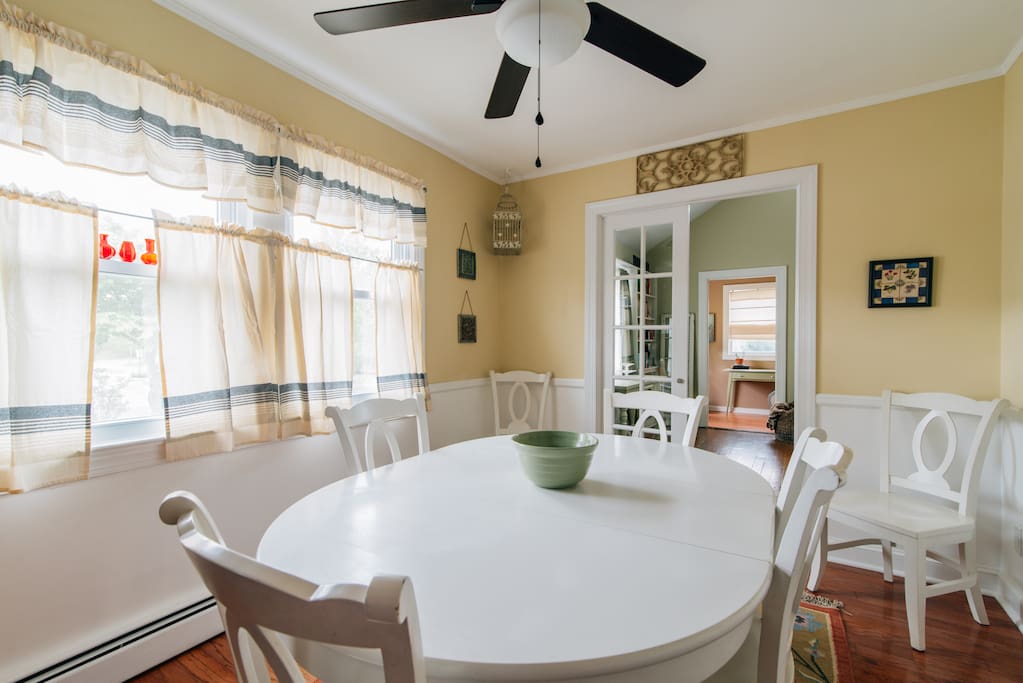 Dining space for six.