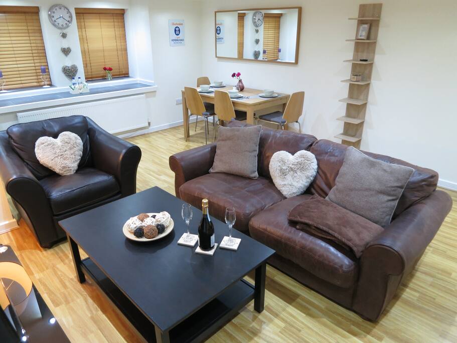 Comfortable Leather Sofa And Arm Chair.