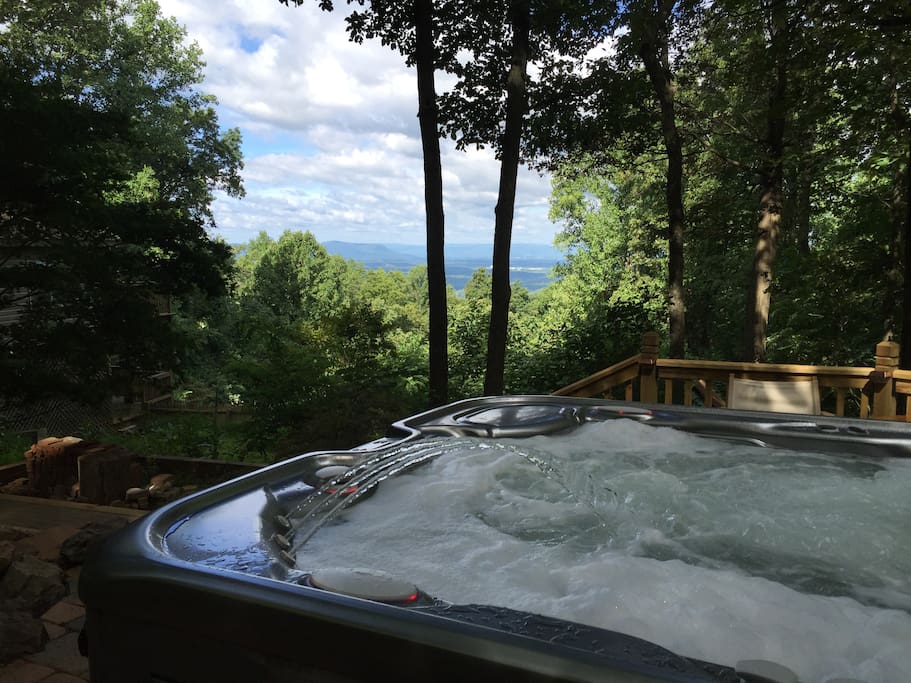 view of Shenandoah River from hot tub