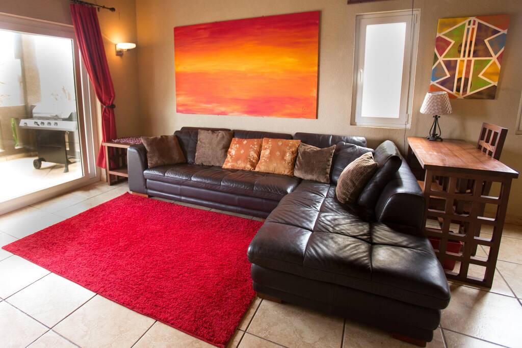 Living area opens to patio wi