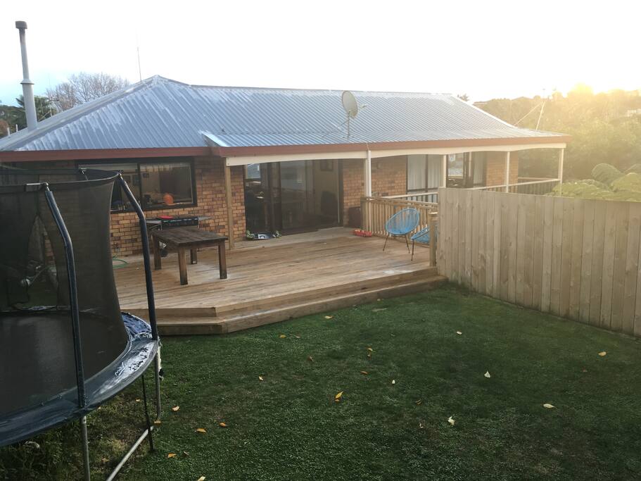 Deck and back yard