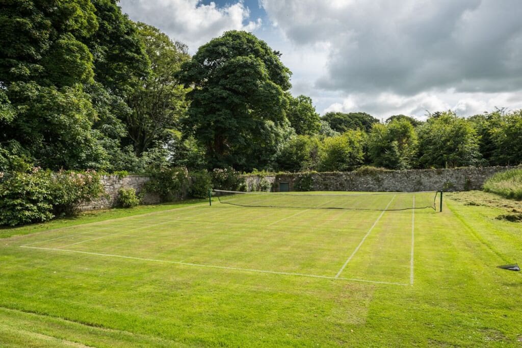 Our grass tennis court open for use.
