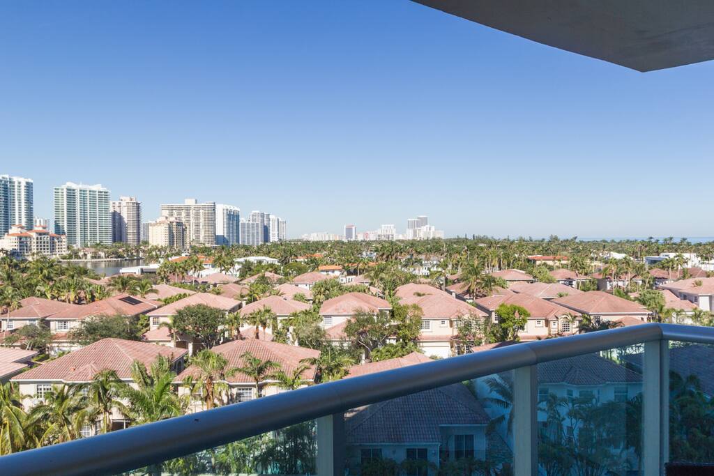 Super peaceful view featuring the city, the bay and the ocean!