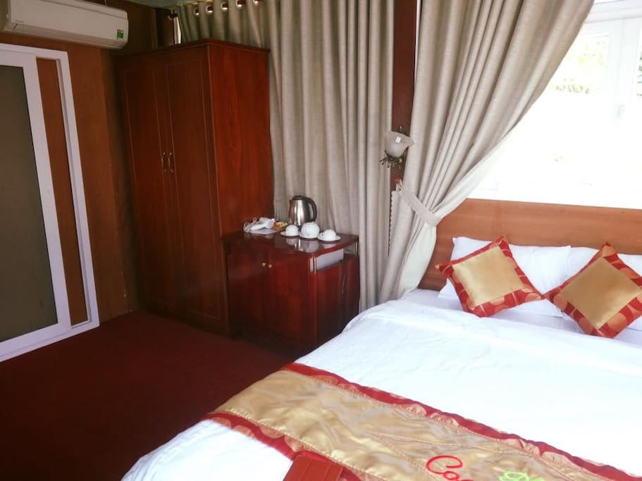 King size bed in your own private bungalow.