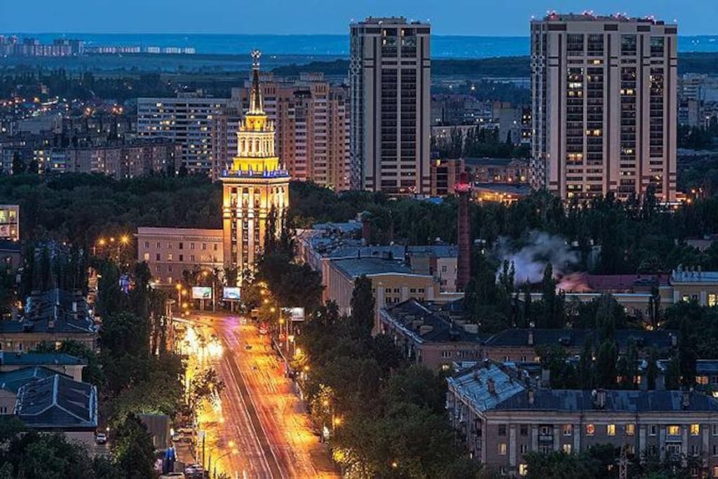 Благовещенский собор Воронеж ночью