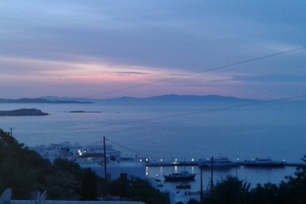Evening view of the port