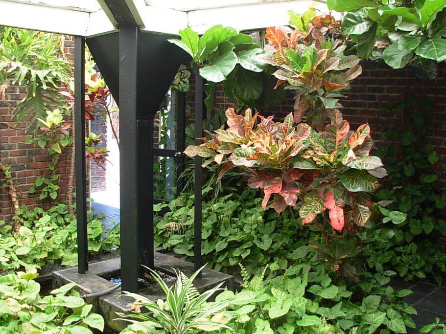 Indoor atrium with small fountain