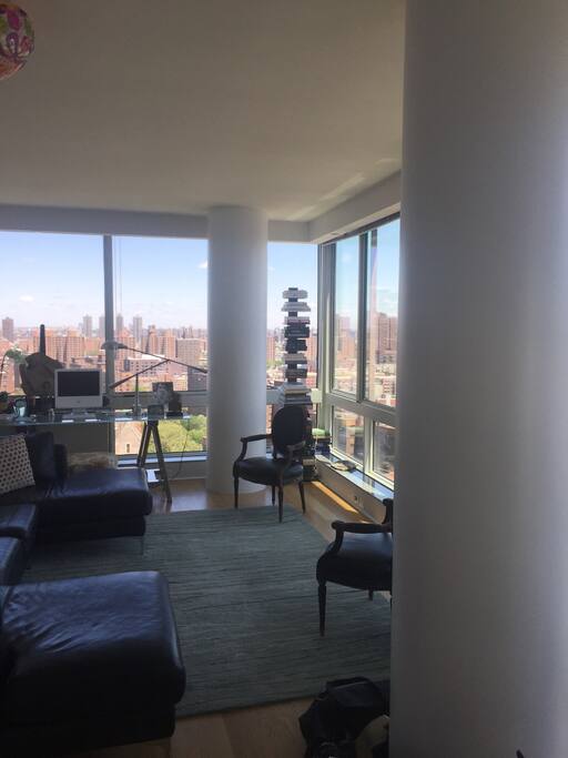 View from entrance to living room/dining loft