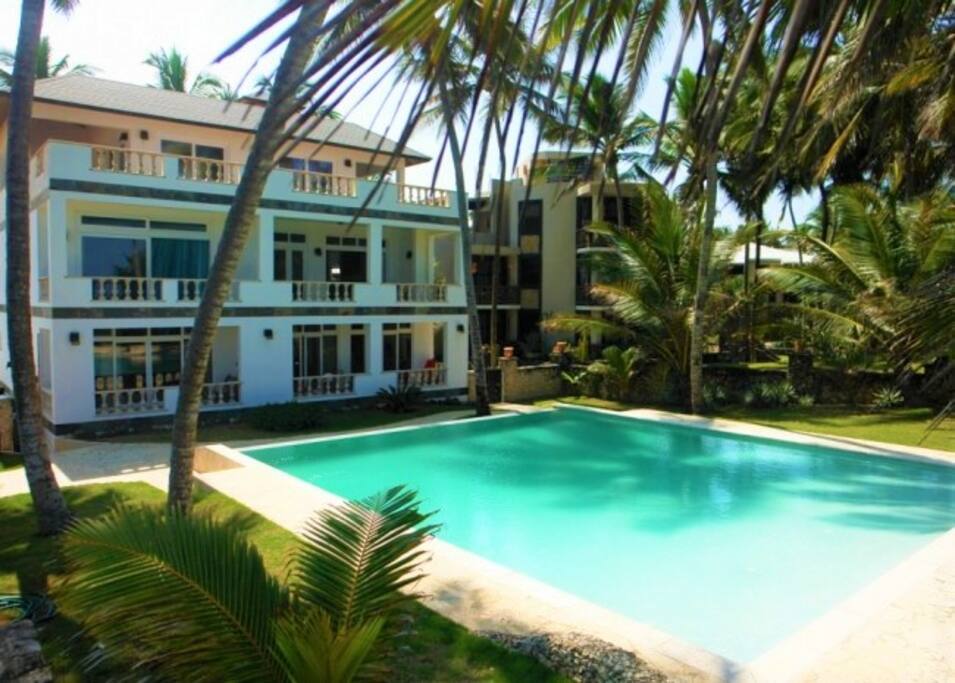Building view from the pool grounds