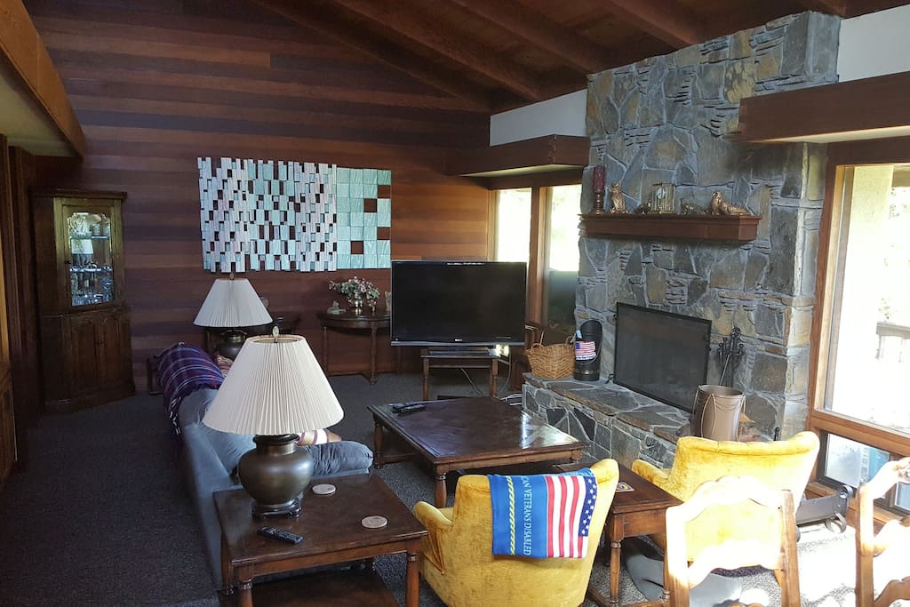 Living room with fireplace