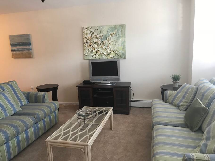 Open concept living room with great kitchen including washer and dryer! Very clean and cozy! First floor unit