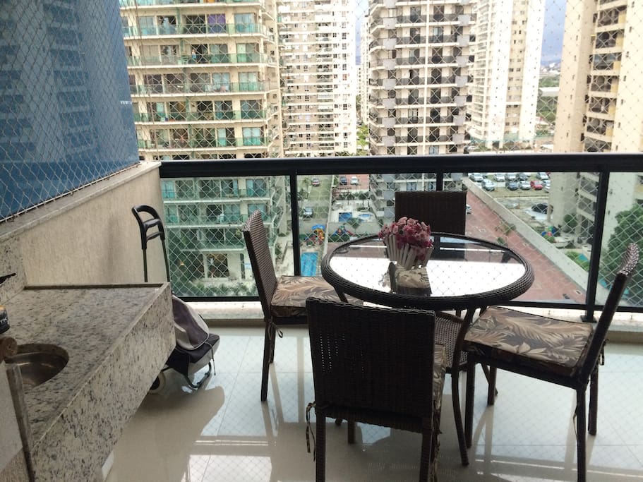 Balcony with barbecue grill