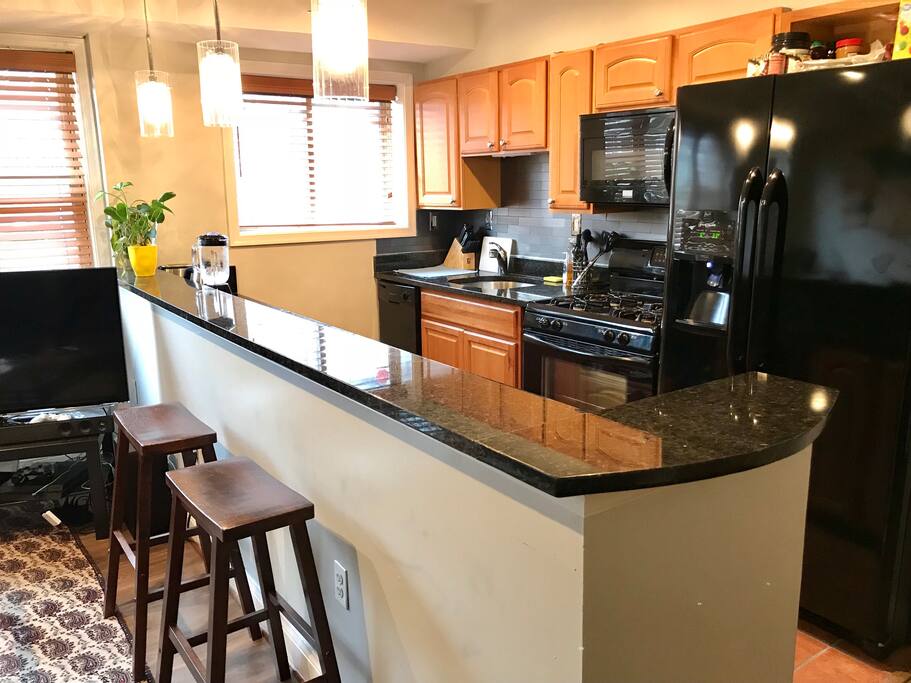 Kitchen with 16 ft long island/bar