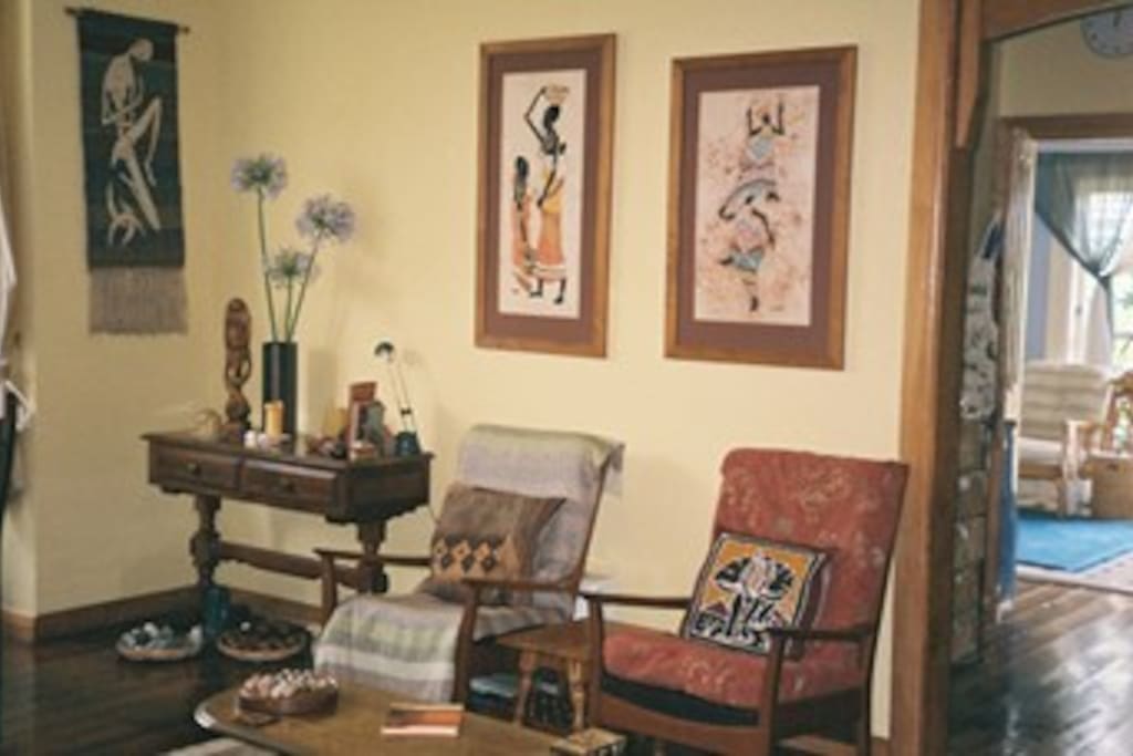 Your living room next to the bedroom and through to kitchen and patio