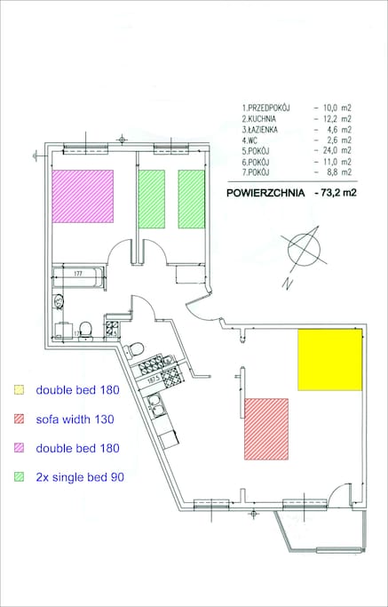 The plan of the apartment