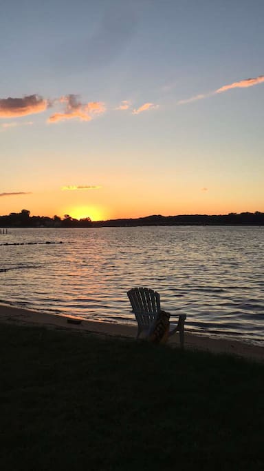 One of my guests took this photograph at the little beach to the right of the house. She came to relax and love the views and did a little kayaking. It makes me happy that people enjoy the home and can relax.