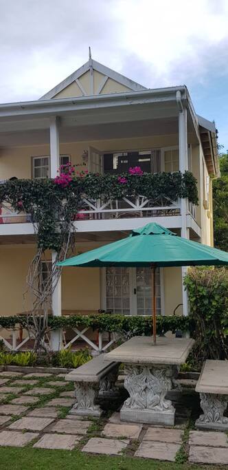 Avalon Cottage on upper level with balcony.