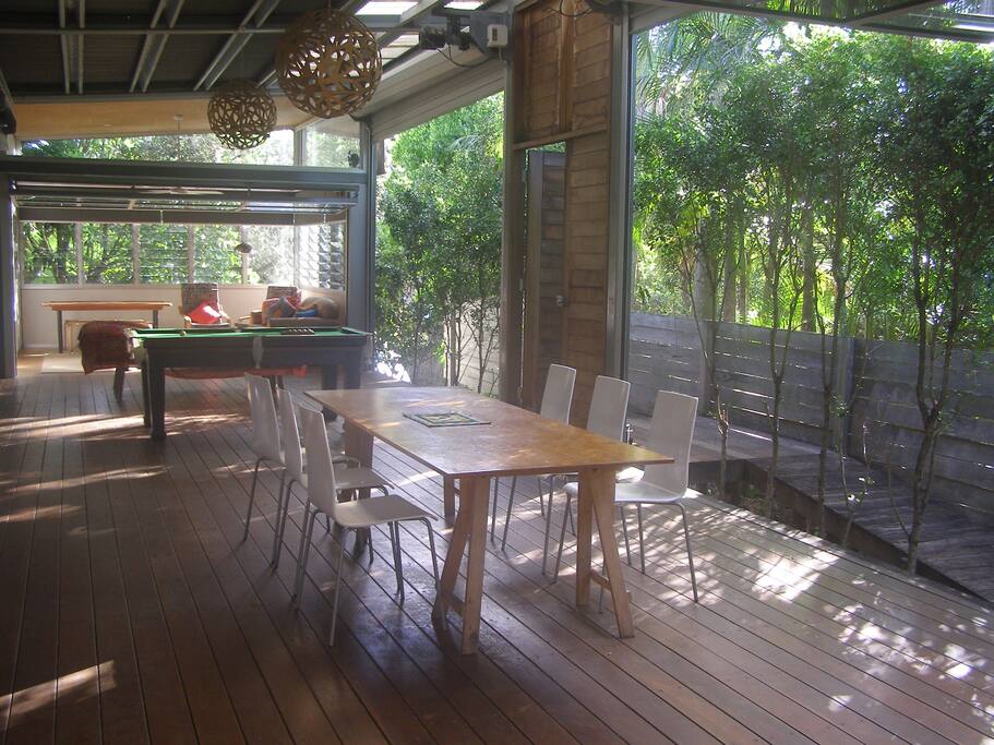 Open plan living area opens up the outside