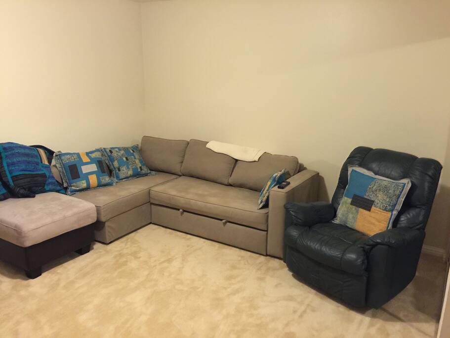 full size sofa bed and room for air mattress