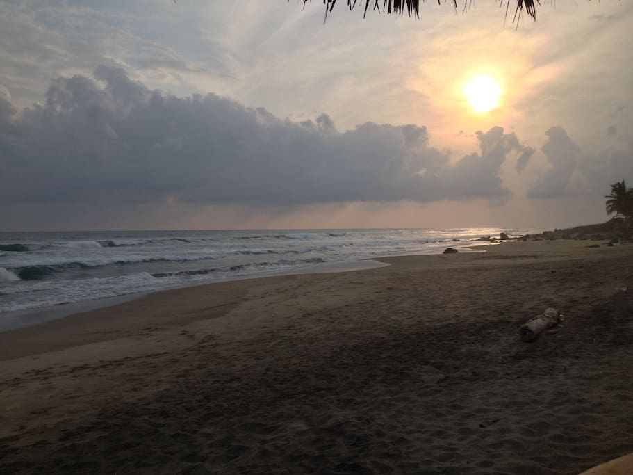 Sunset on the beach in front of Casa Canela