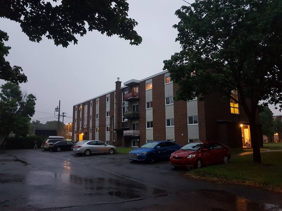 This is the building you'll be staying at.