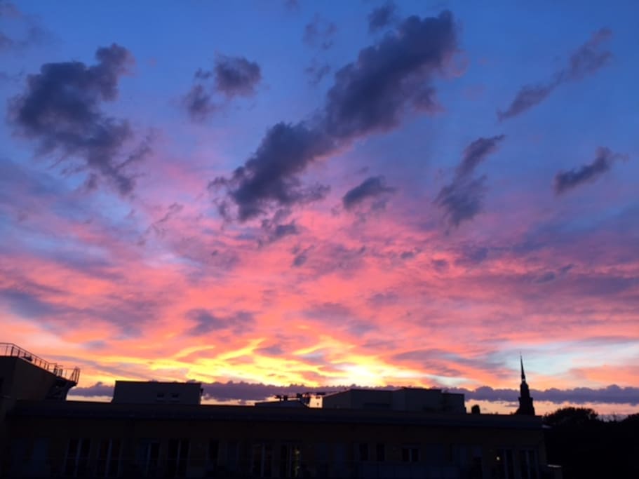 Sunset on the balcony