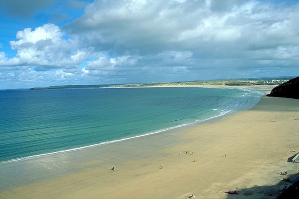 A photo of the beach, a short walk away from the apartment.