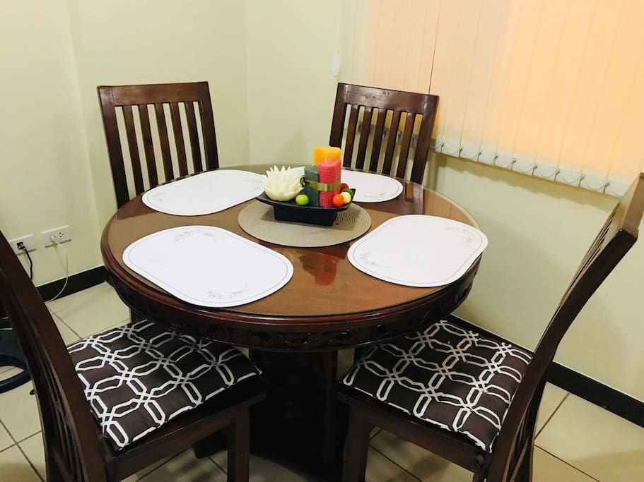 This is the dining set (4 chairs) guests can request extra chair upon check in if needed..