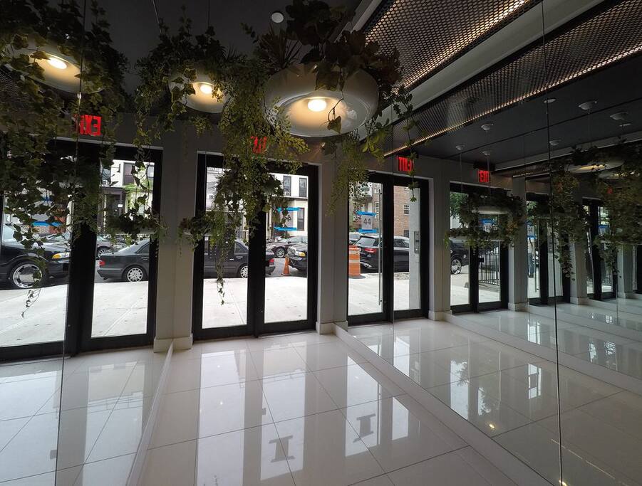 Entrance with security fob.