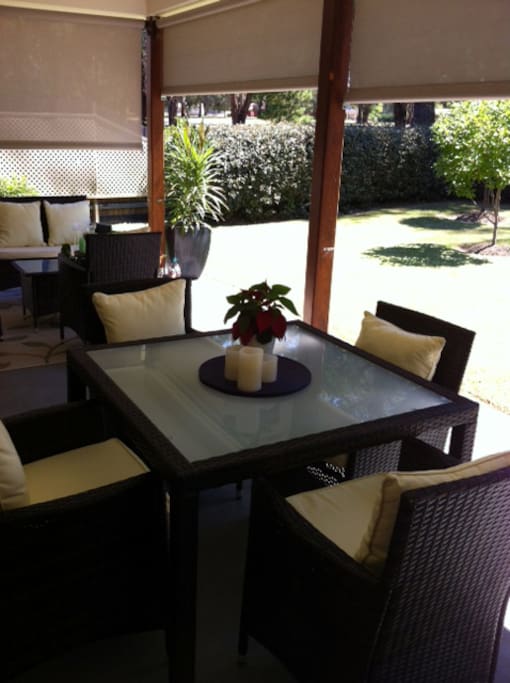 Relax in our private garden with direct access to the golf course.