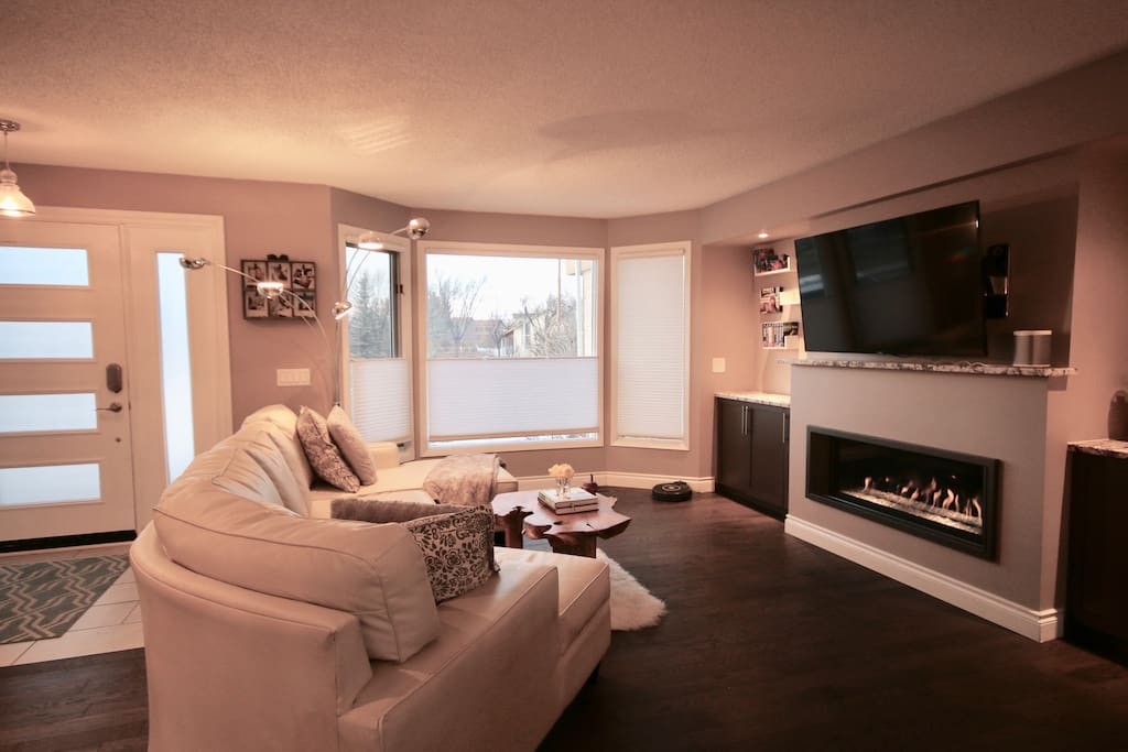 living room with fireplace